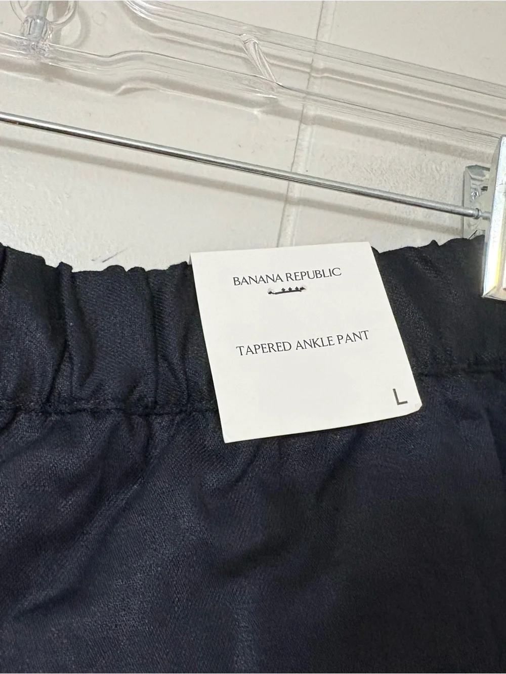 Banana Republic Linen Blend High Rise Tapered Ankle Pants Black Women’s Large NW